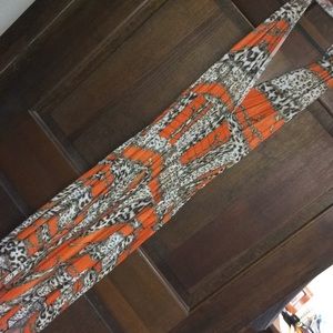 Orange & leopard print halter dress size  XL